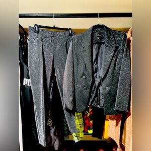 Worthington Grey Glitter two piece suit, size medium.